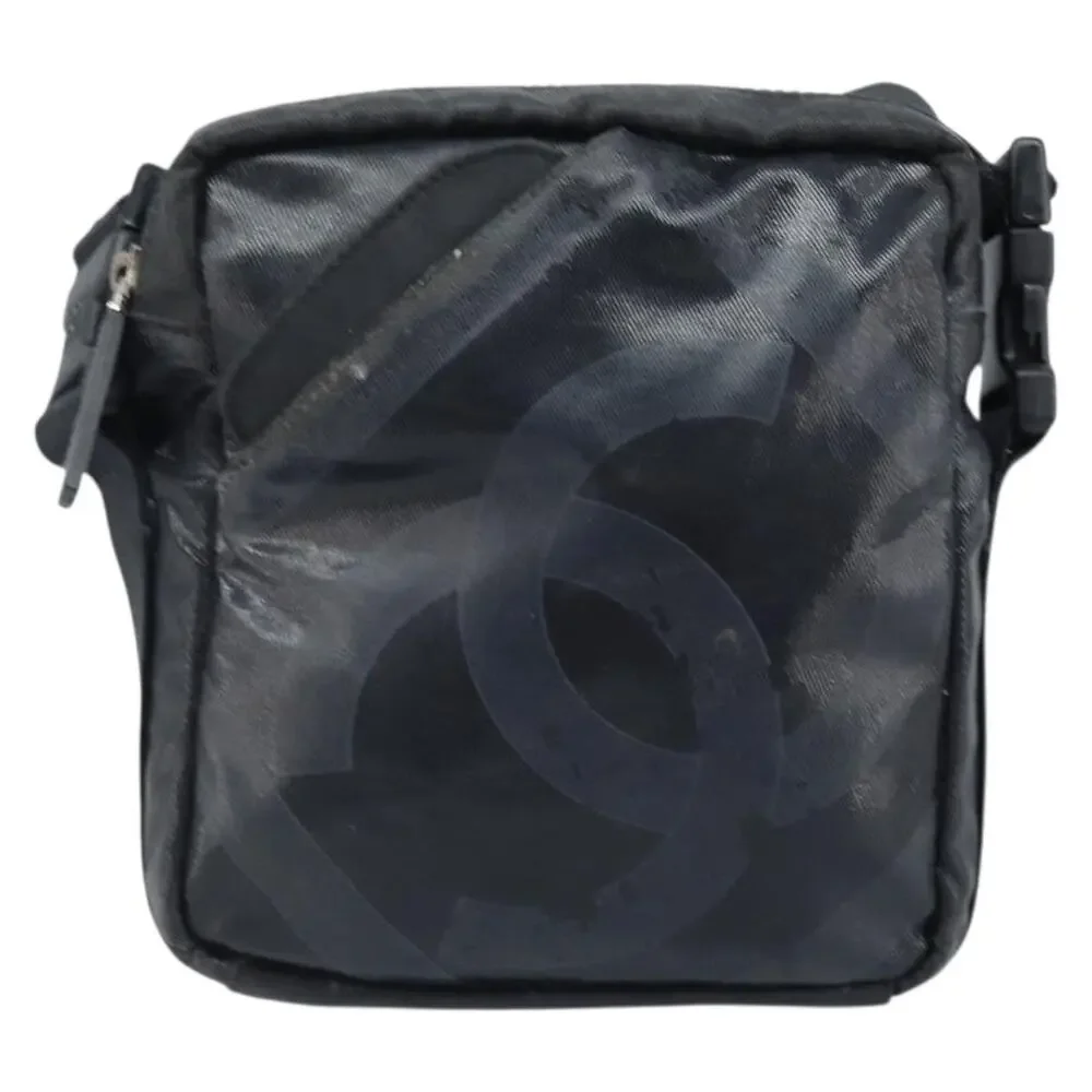 Chanel Coated Canvas Shoulder Bag Black